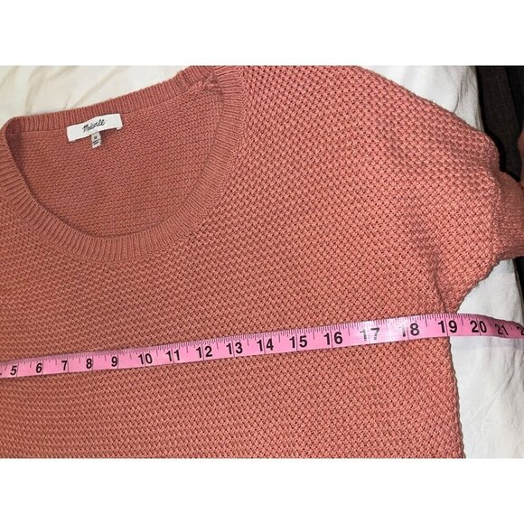 Madewell Dark Orange Long Sleeves Waffle knit Pullover Sweater Women's Size XS - Picture 6 of 9
